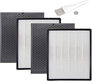 2 Pack True HEPA & 2 Pack Activated Carbon Replacement Filters Set Compatible with Levoit LV-PUR131, LV-PUR131S,LV-PUR131-RF