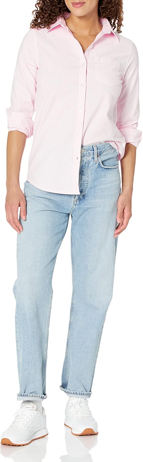 Amazon Essentials Women's Long Sleeve Button Down Stretch Oxford Shirt (Available in Plus Size) - Image 4