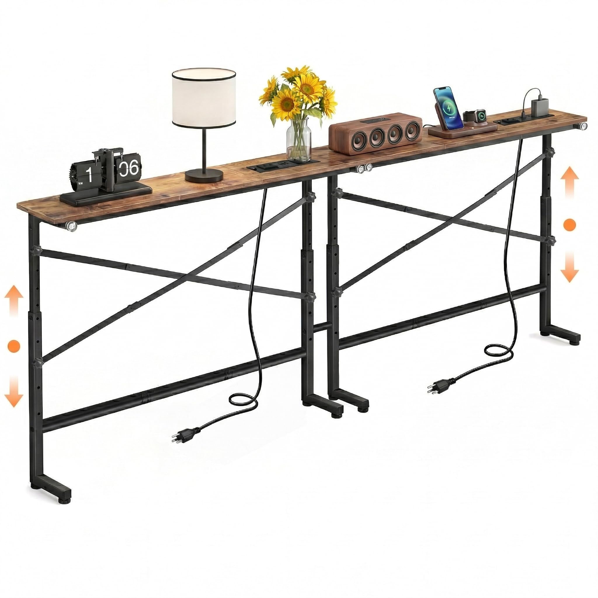 Tademis Adjustable Height Narrow Sofa Table