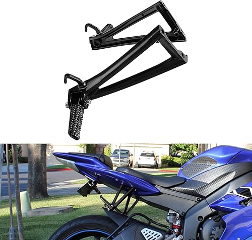 TCT-MOTORPARTS Negro Pasajero Trasero Estriberas Soporte de descanso para Yamaha YZF-R6 YZF R6 06-16