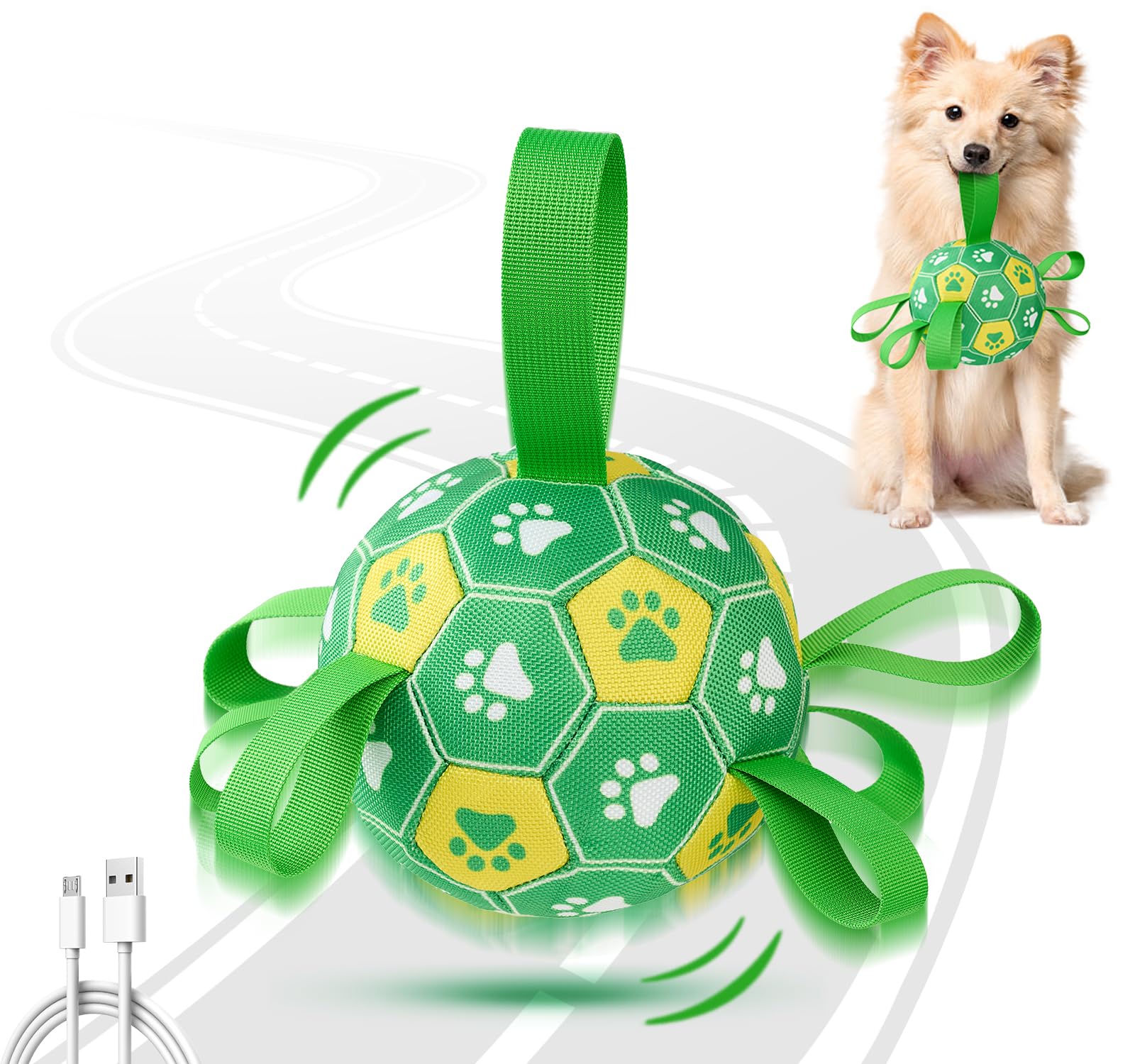 Jouet interactif pour chien : balle de football automatique et durable rechargeable par USB