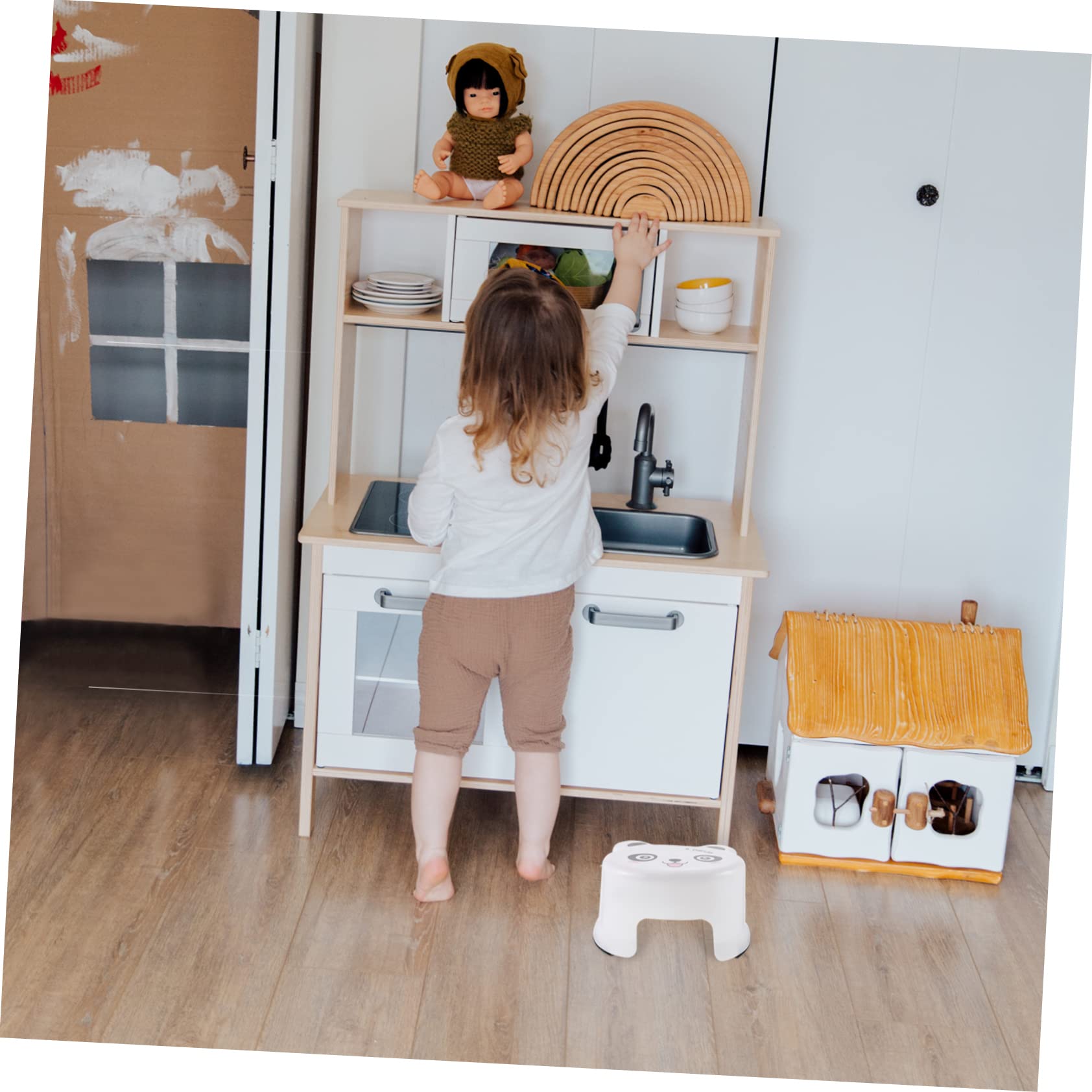 STOBAZA 3 Piezas Taburete de plástico de Dibujos Animados Manejar Taburete de Lavabo para niños pequeños taburetes para baños banqueta baño Taburete para niños Taburete de baño el plastico