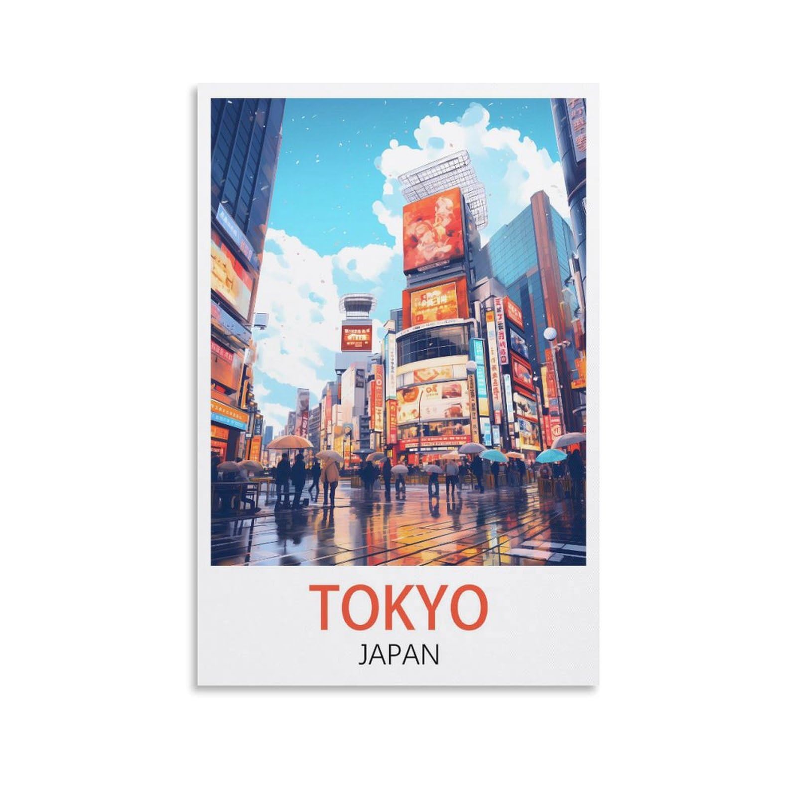 LCYUAOPP Tokyo Japan Vintage Travel Poster 08x12inch(20x30cm) Canvas Art Poster And Wall Art Picture Print Modern Family Bedroom Decor Posters
