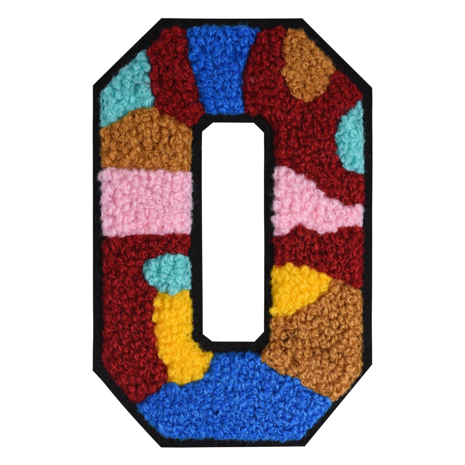 QianSiLi 4.5 Inch Chenille Iron On Letters for Clothes Varsity Letter Patches Embroidered Patch Iron On Patches for Clothing Varsity Jacket Hoodie (Multi Color,O)