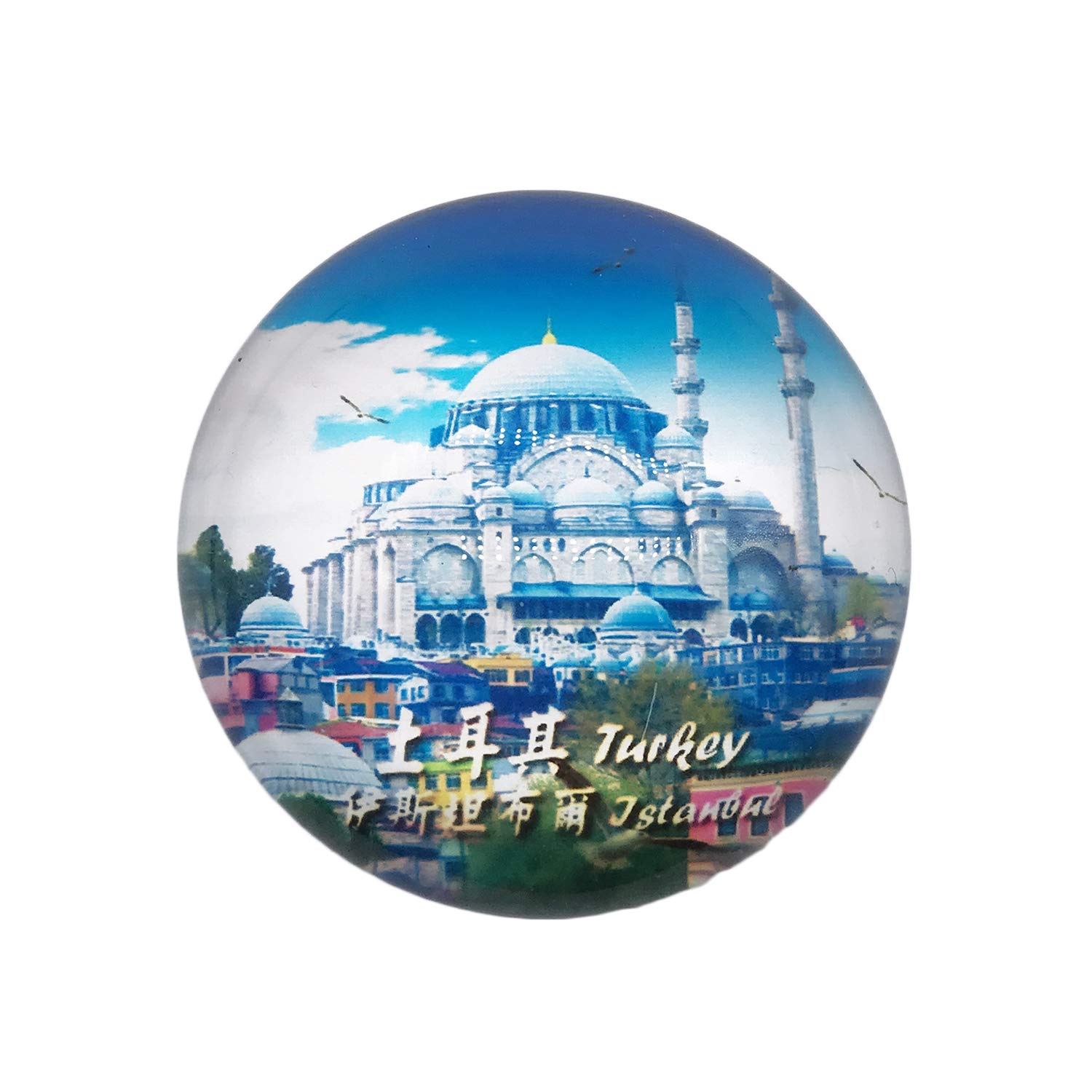 Wedarego Istanbul Turkey 3D Refrigerator Fridge Magnet Crystal Glass Magnet Tourist Travel Souvenir Collection Gift Magnetic Sticker Home Kitchen Decoration