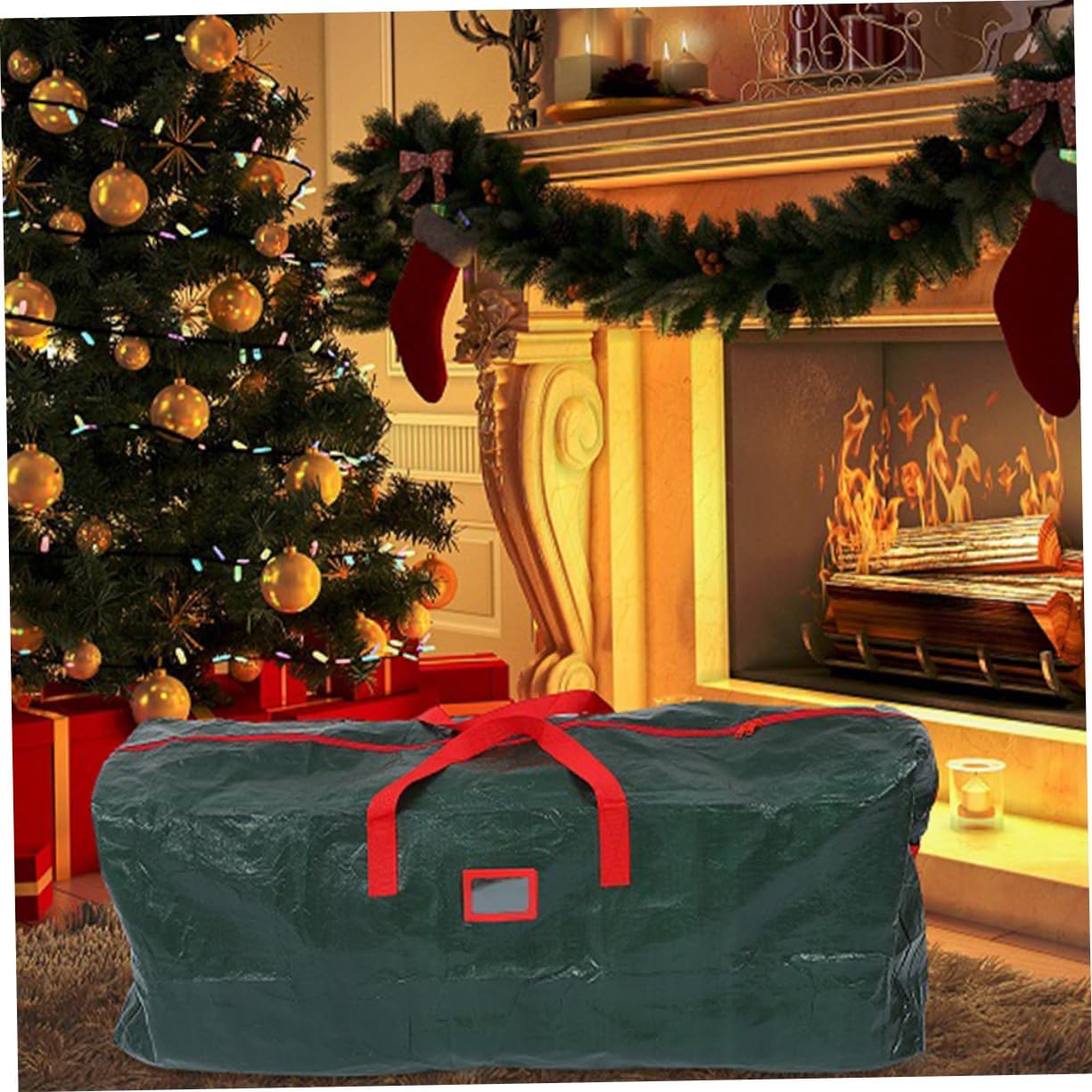 PRETYZOOM Large Capacity Christmas Tree Storage Bag Pouch for Holiday Decor Household Storage Bag with Handles Versatile for Blankets Clothing