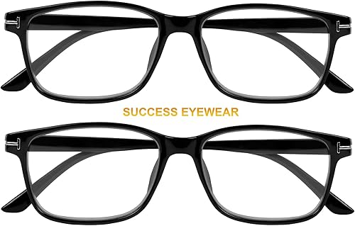 Miniatura 8 de 2 pares de lentes de lectura de estilo clásico, cómodos, antirreflejantes para hombres y mujeres, Multi color, 50 mm