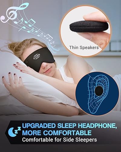 Miniatura 4 de Auriculares para dormir con diadema Bluetooth inalámbrica, auriculares ergonómicos mejorados, accesorio genial, máscara suave para dormir, diadema