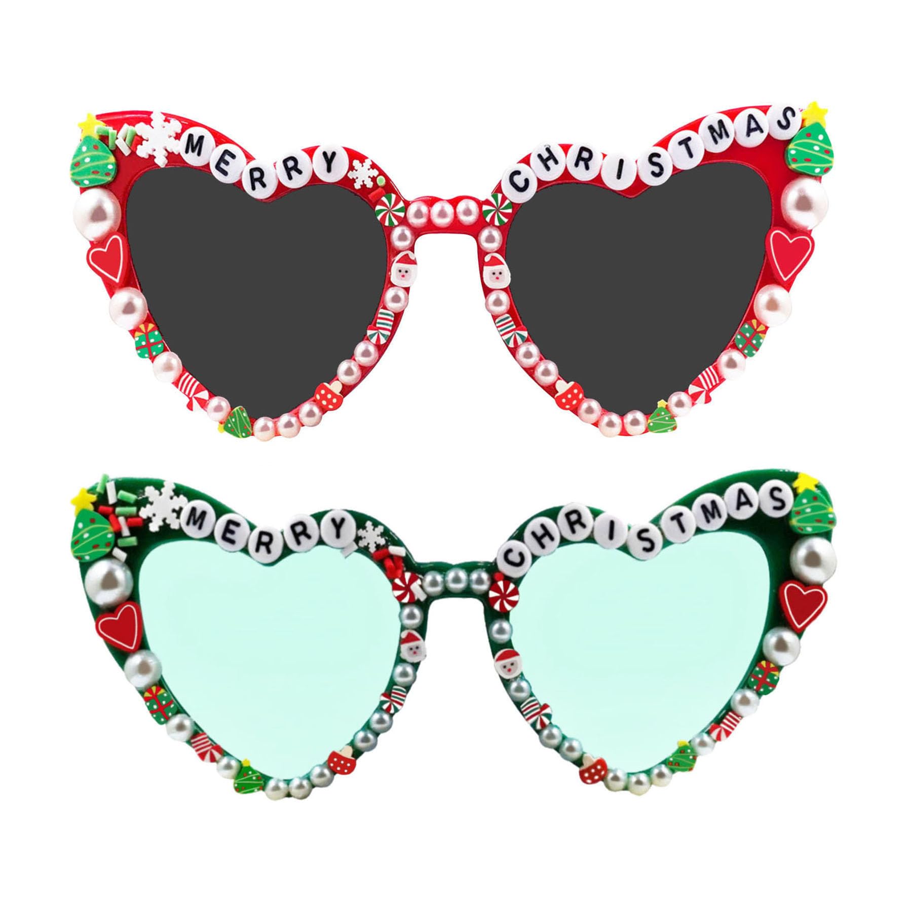 Świąteczne okulary przeciwsłoneczne, rekwizyty imprezowe akcesoria upominki dekoracje szklane okulary bożonarodzeniowe artykuły imprezowe