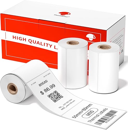 Vista 15 de 3 rollos de etiquetas térmicas para Phomemo M110/M221/M220/M120/M200/M110S, 1.18 x 0.79 pulgadas, cinta autoadhesiva para código de barras, código