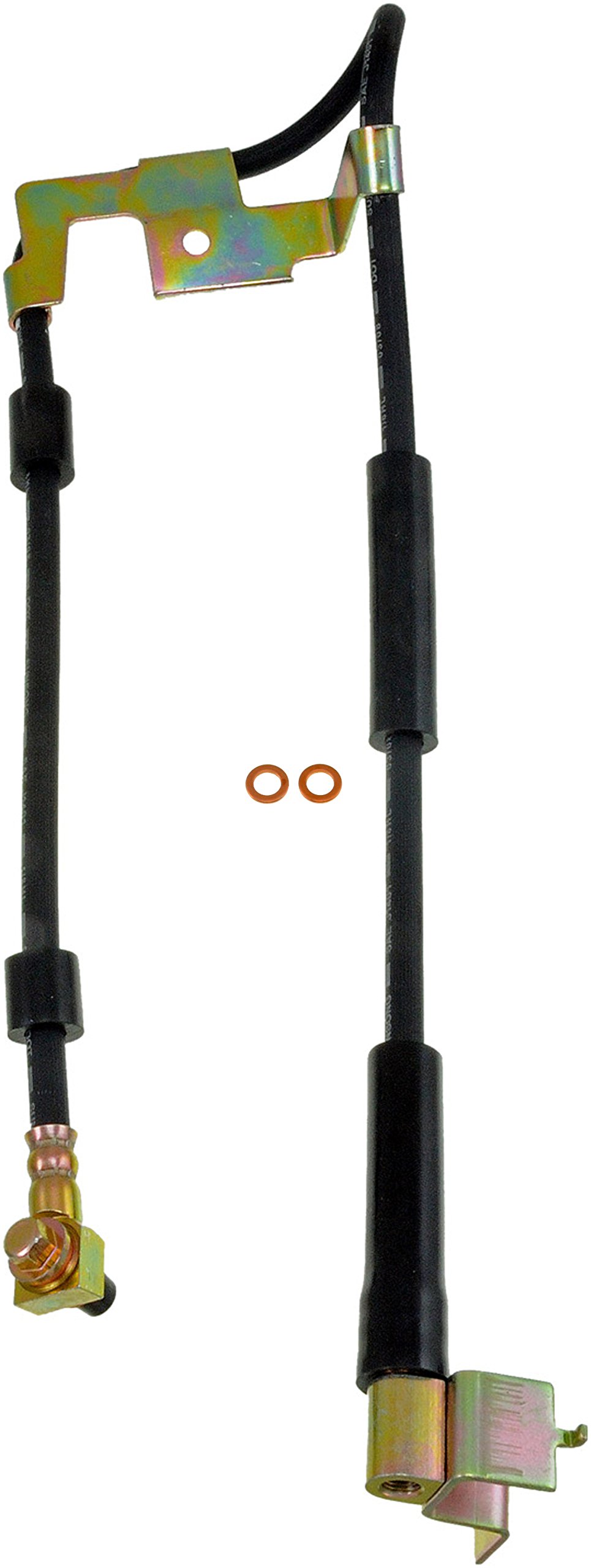 BRAKE HOSE - Brake Hydraulic Hose - Brake Line - Brake Hose - This automotive brake hydraulic hose was precision-engineered to match the fit, function and performance of the original brake hose on specific vehicles and positions to ensure safe, long-lasting durability as part of a complete brake repair. - Dodge Ram 1500 1996-94, Dodge Ram 2500 1996-94 - Dorman H380345 Front Driver Side Brake Hydraulic Hose Compatible with Select Dodge Models