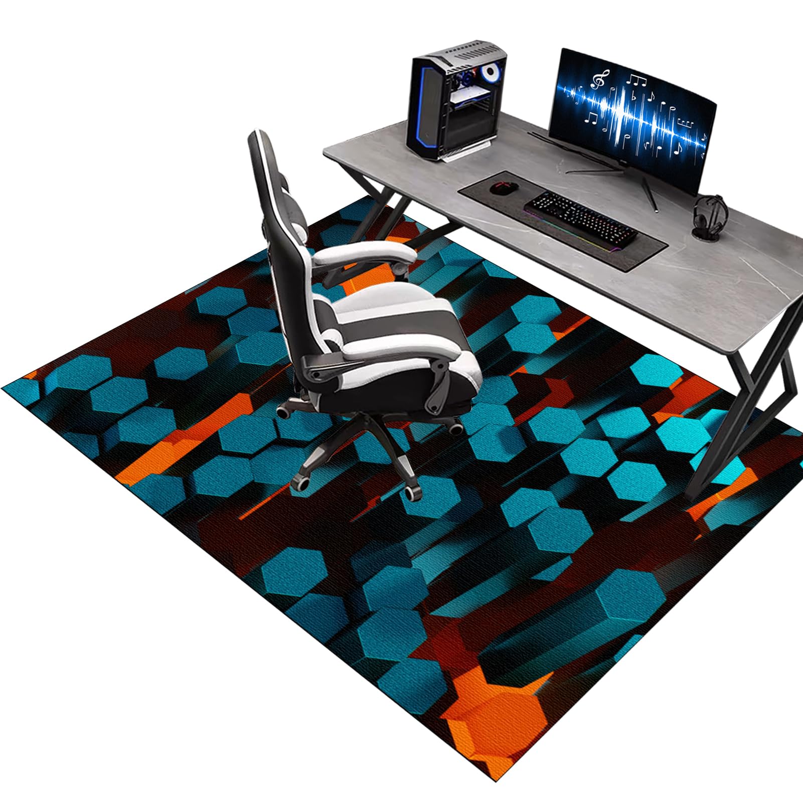 Heavy Duty Office Gaming Chair Mats for Carpeted and Hardwood Floor, Office Chair Mat for Carpet, Floor Protectors for Rolling Chairs, Desk Chair Mat for Carpeted Floors, Protector Rug 180 x 200 cm — image 1