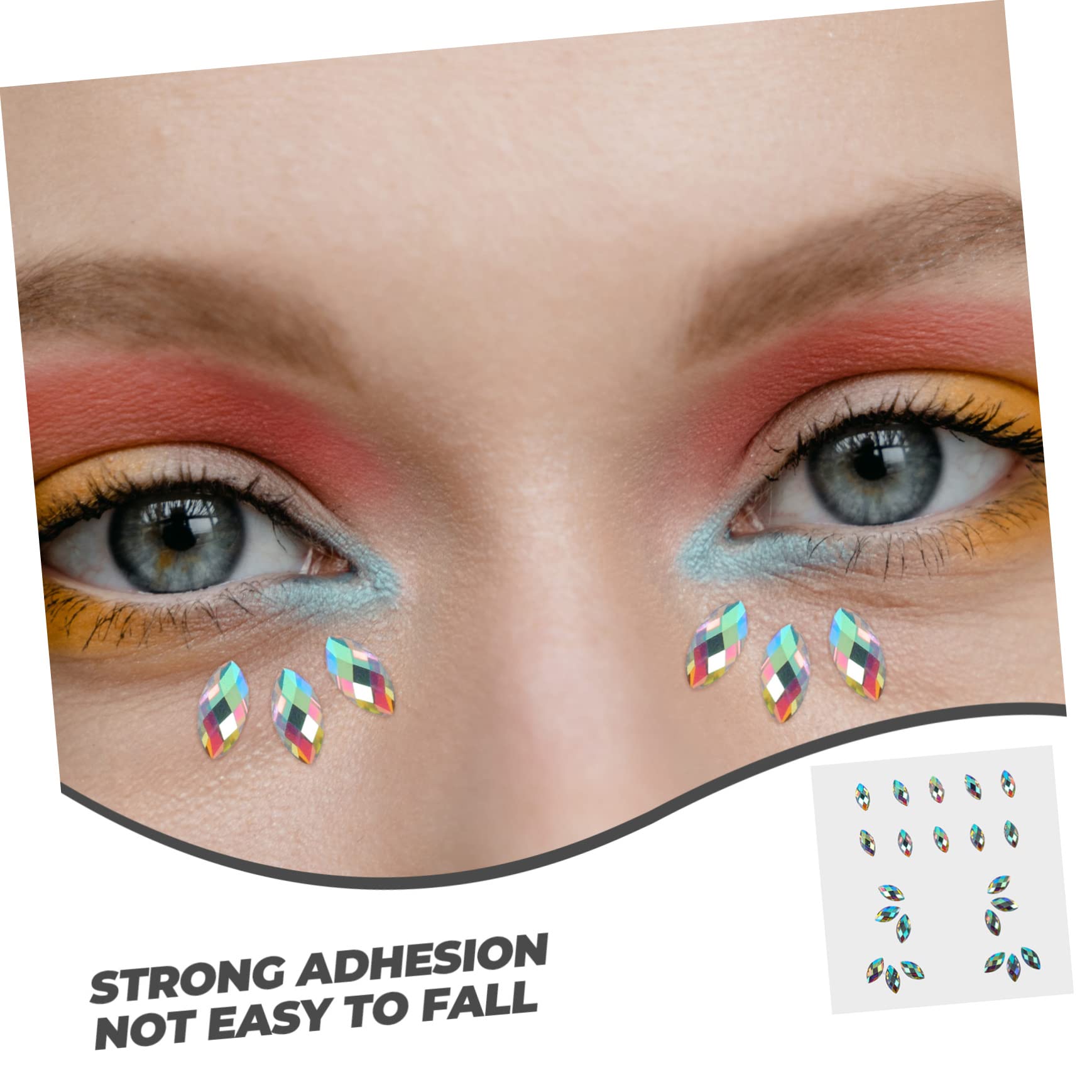 Healeved 40hojas Gemas Faciales Adhesivas Brillantes Para Maquillaje De Stickers De Diamantes Para Ojos y Cuerpo Para Fiestas Carnaval y Eventos Especiales