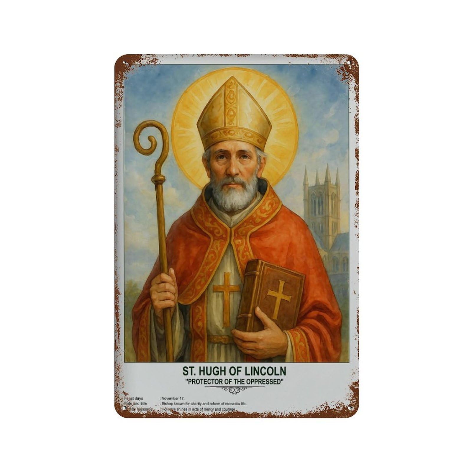 xiaoxiaoshen St. Hugh of Lincoln Wall Decor Art Metal Tin Poster Modern Home Decor Art Home Bar Shop Decorations Vintage Sign 30x20cm