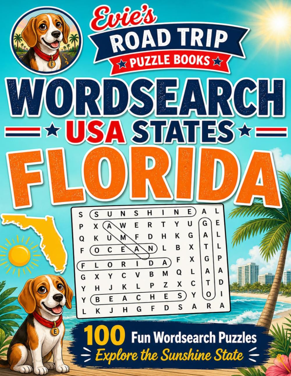 Evie's Road Trip Puzzle Books: Wordsearch USA States - Florida