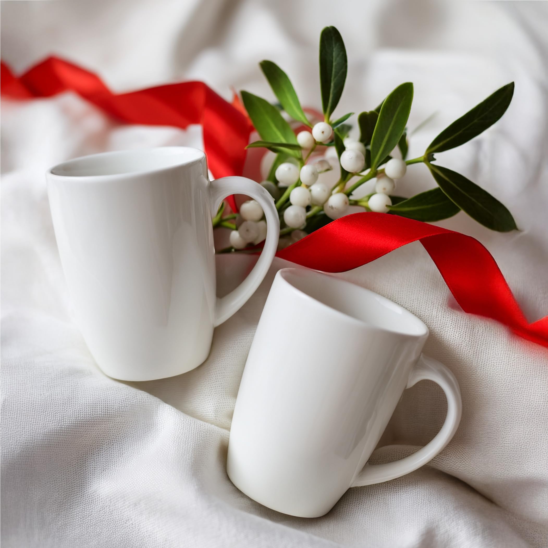 Glasmark Krosno Set di 6 tazze da caffè in ceramica 300 ml Bianco