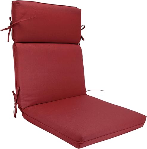 BOSSIMA Cojines de silla de respaldo alto para interiores y exteriores, cojines de asiento de patio de repuesto cómodo, caféchocolate