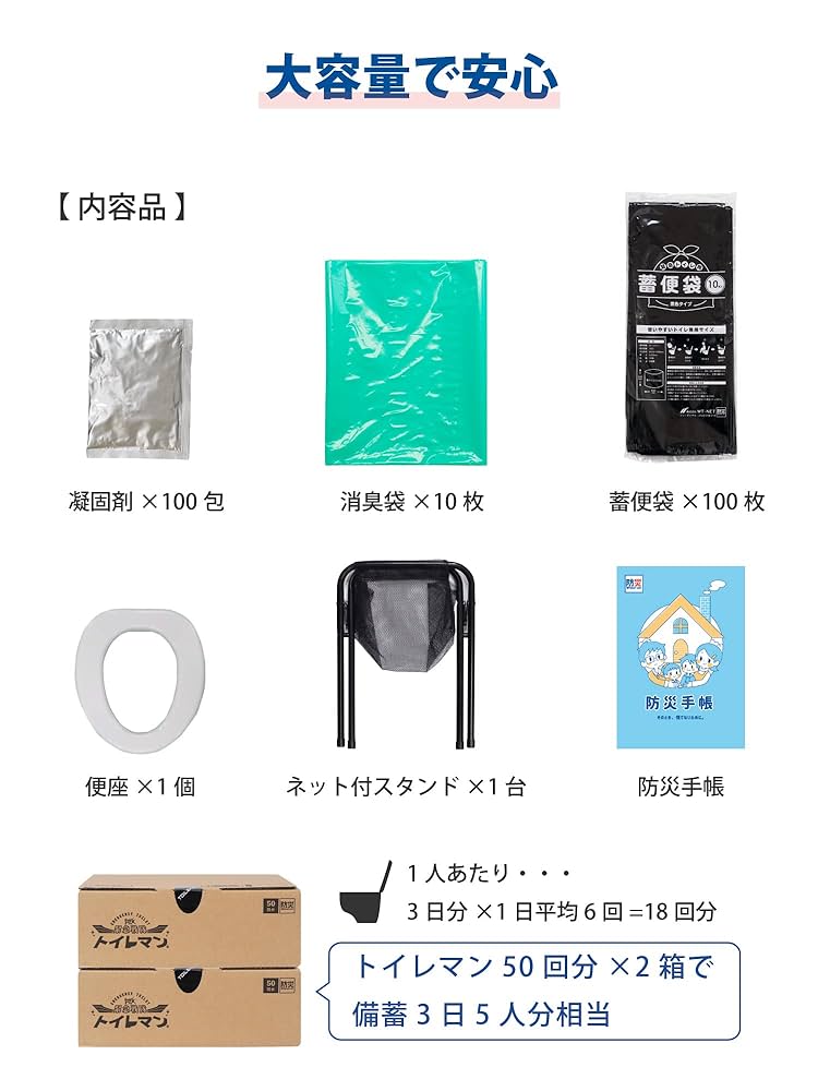 ♦️限定出品♦️トイレマン 簡易トイレ 非常用トイレ 100回分 消臭 防災 Amazon｜トイレマン 簡易トイレ 災害用 非常用トイレ 消臭袋付