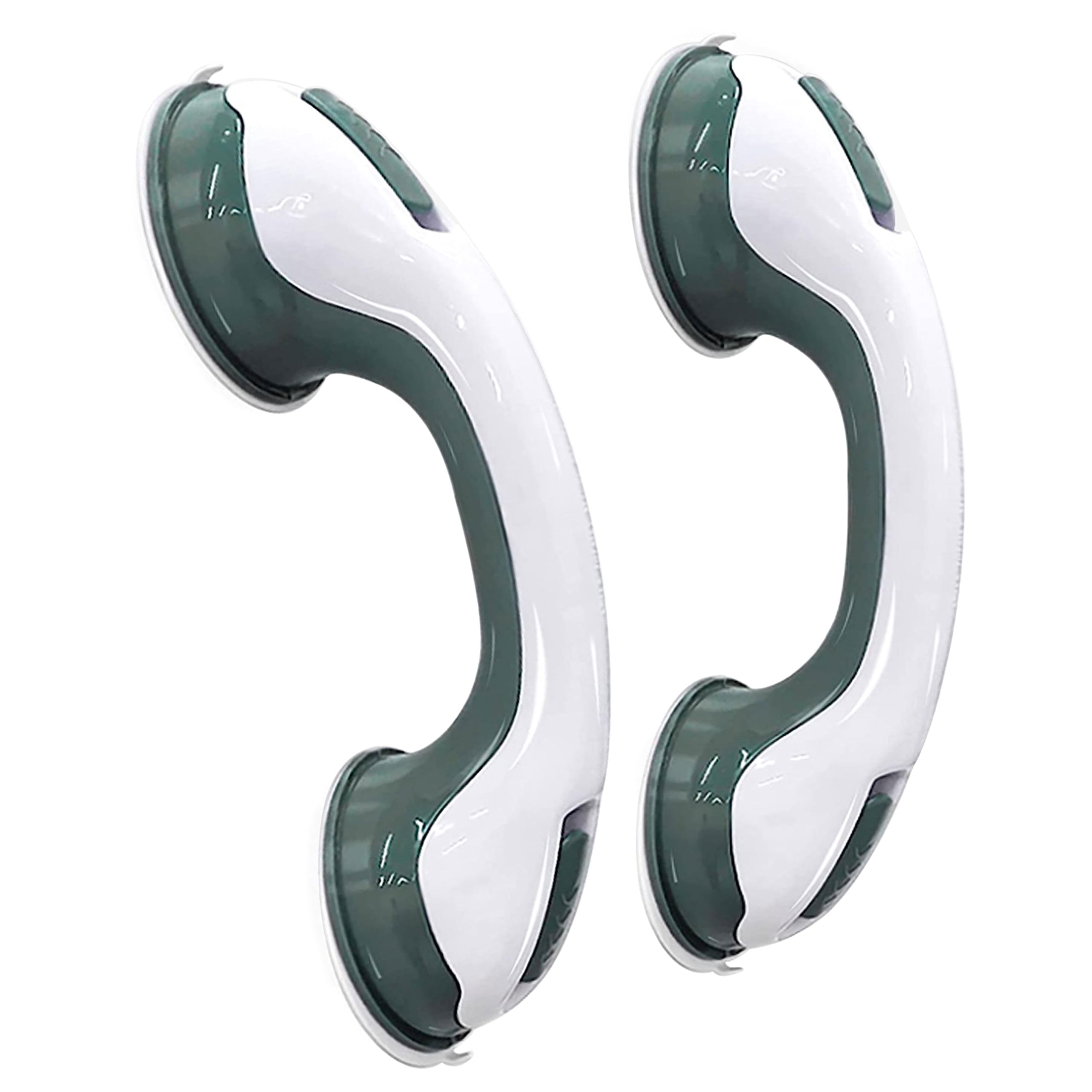 Stay Safe in The Shower with Our 2-Pack of 12-Inch Suction Cup Grab Bars, Shower Handle - Perfect for Elderly, Seniors, Disabled, and Handicapped - Durable and Non-Slip (Green)