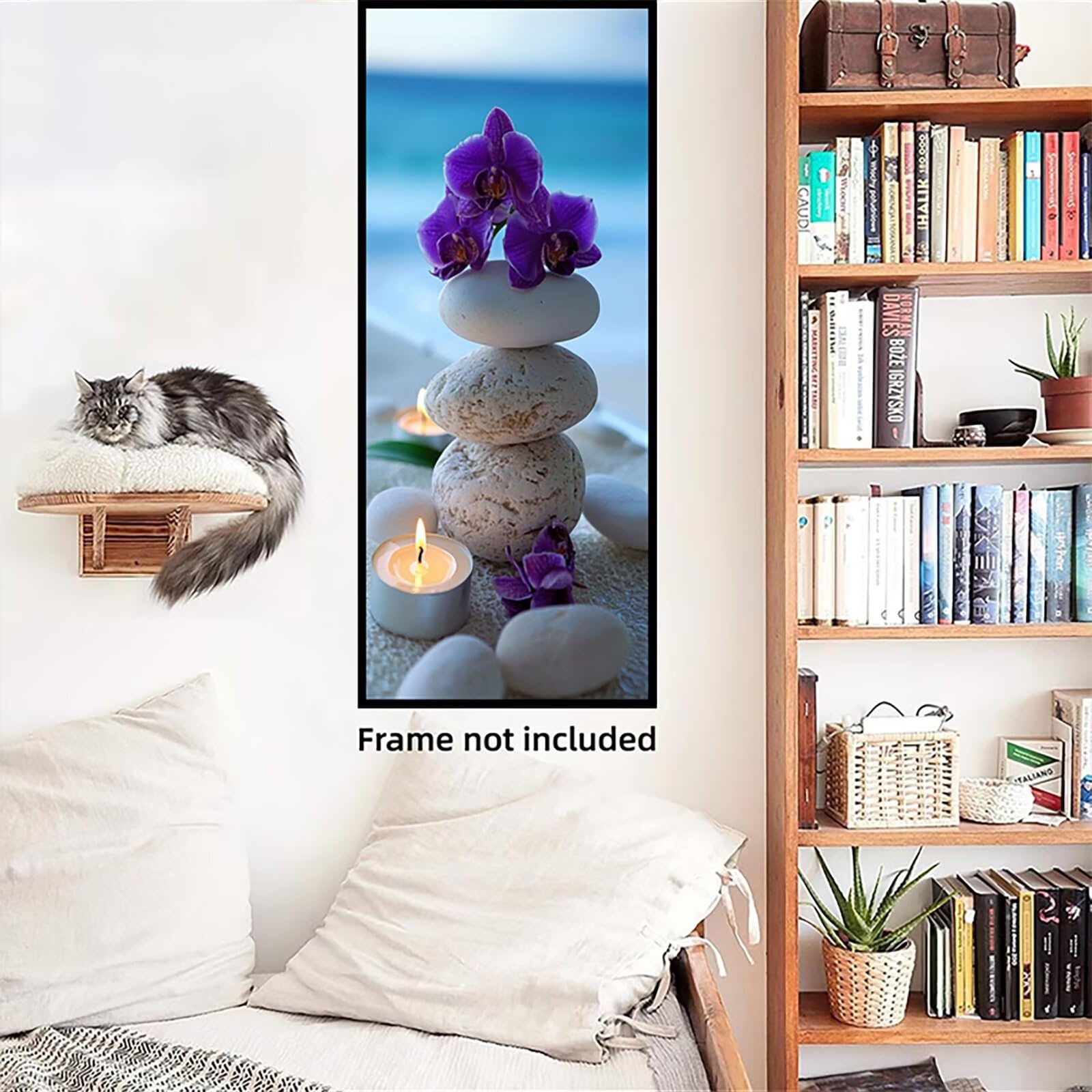Malowanie po numerach, kamień dla dorosłych, 60 x 180 cm, zestaw do majsterkowania, dla dorosłych, początkujących, malowanie według numerów, duży kwiat XXL, ręcznie malowany zestaw do malowania