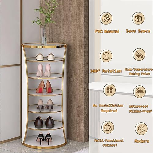 Miniatura 2 de Zapatero giratorio Organizador de zapatos Giratorio 360 Gabinete giratorio de zapatos redondo vertical de esquina estante de zapatos giratorio