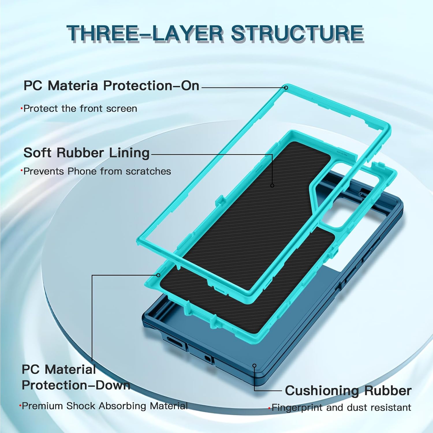 for samsung galaxy s25 ultra case heavy duty protective shockproof dropproof 3-layer full body protection [without screen protector] tough rugged case for galaxy s25 ultra,turquoise galaxy s25 ultra 5g turquoise