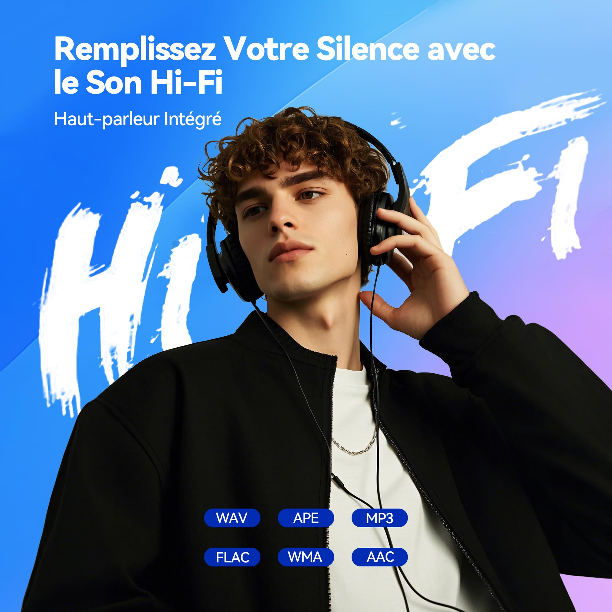 AGPTEK 2.4" Grand Écran MP3 Bluetooth avec Haut-Parleur, avec Etui Rigide en Matériel EVA