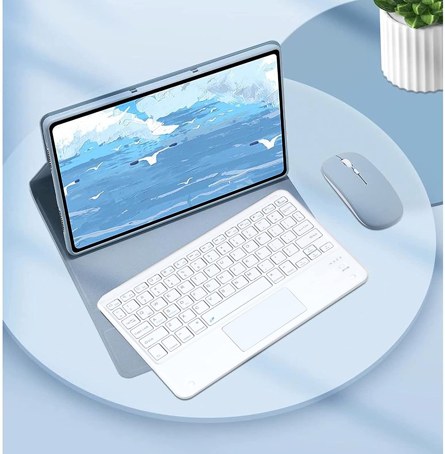 Etui na klawiaturę do Xiaomi Pad 5/5 Pro 11 cali, obracane o 360, podświetlana, magnetyczna, odłączana klawiatura Bluetooth z panelem dotykowym, fioletowe