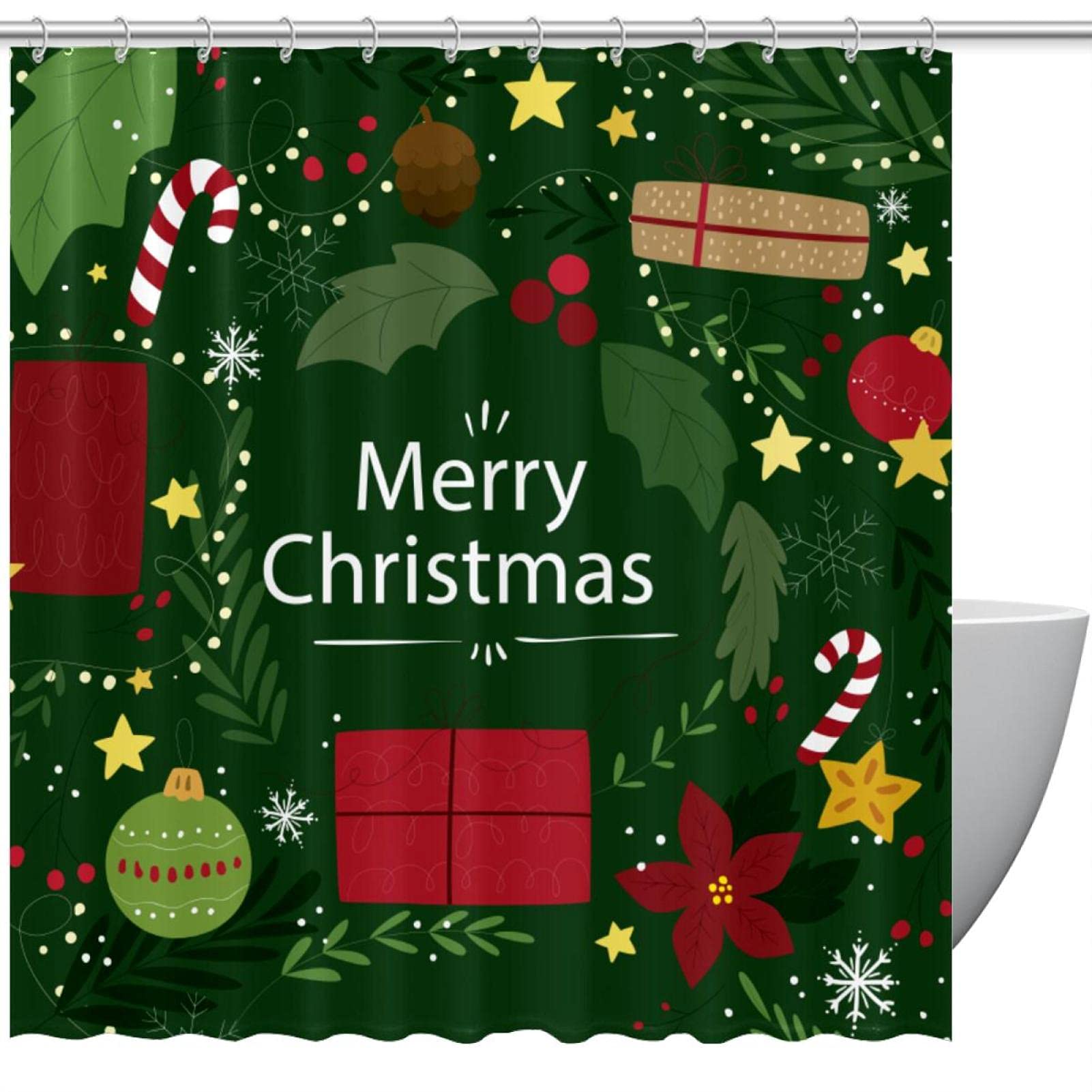 Rideaux de douche Merry Christmas, l'idée cadeau idéale pour la maison