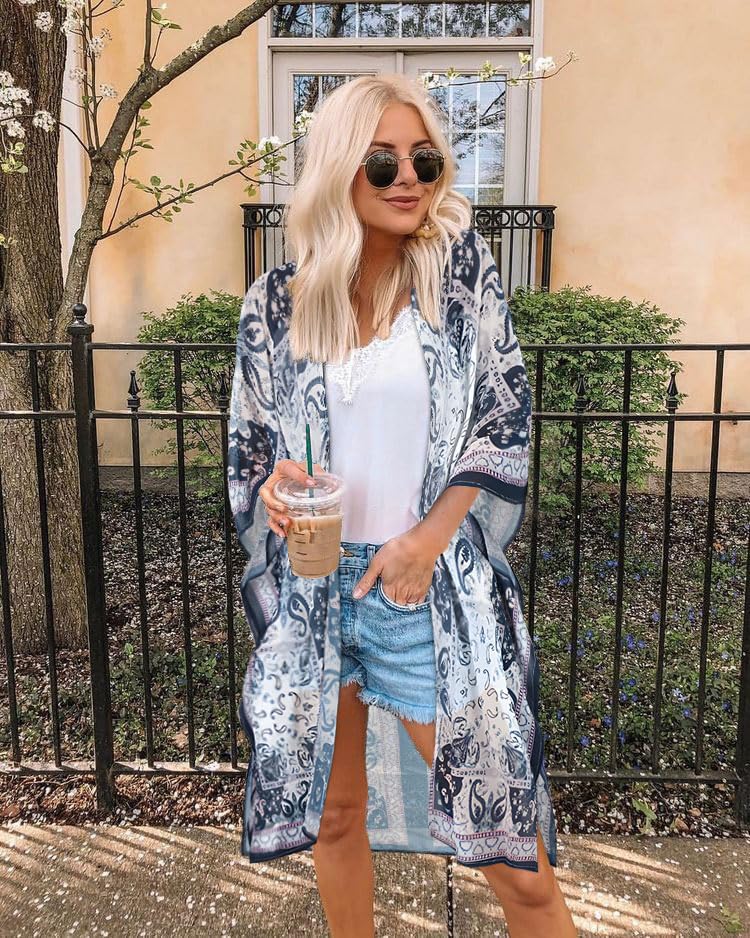 Image of Women's Kimono Beach Cover up for Summer Bathing Suits Cardigans Casual Loose Swimwear 2026