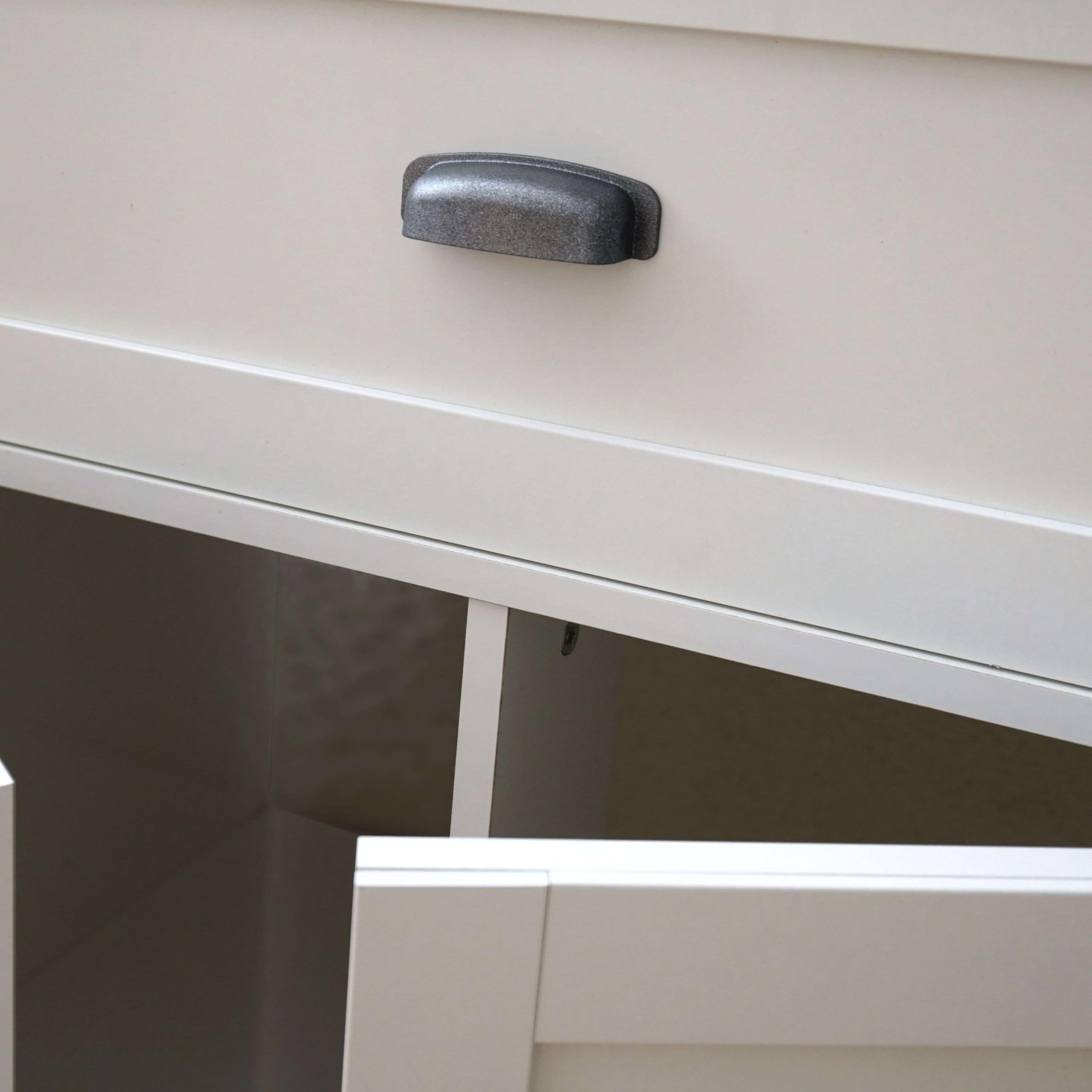 MUEBLES PITARCH | Mueble de Baño 80cm Ancho con Patas, Cajón guías Cierre Suave, 2 Puertas, para Lavabo de sobreponer, Blanco y Roble Cambrian, Estilo Vintage Modelo Toscana