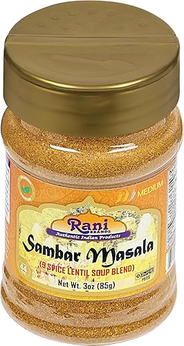 Miniatura 6 de Rani Sambar Masala (mezcla de especias para sopa de lentejas) Tarro PET de 3 onzas (3.00 oz)  Todo natural  Vegano  Sin colores  Apto para gluten