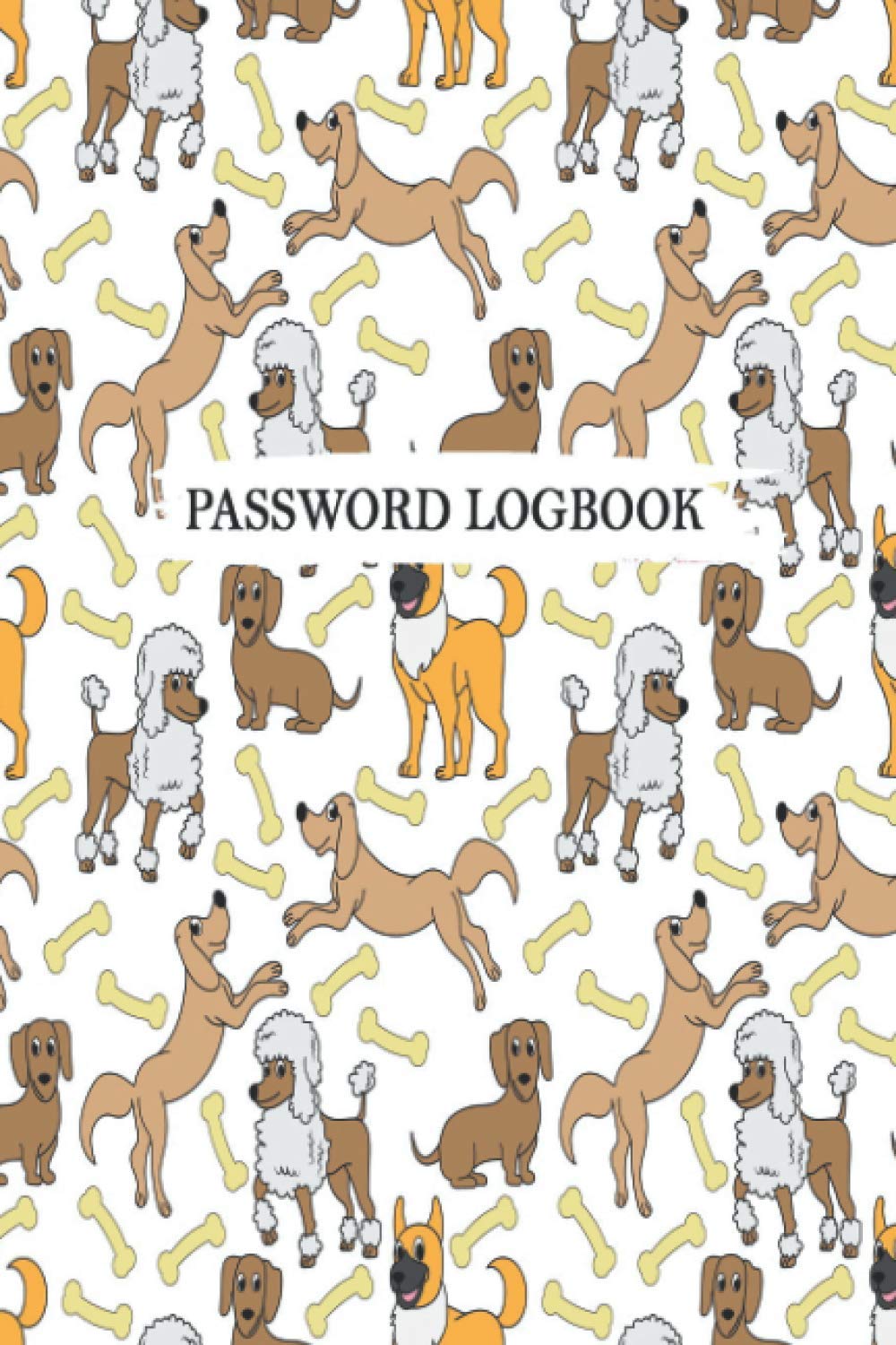 Password Logbook: Dog Lovers Internet Address, password log book, alphabetical tabs, Internet Password With Tabs To Keep Track of Websites, login, Passwords, and notes, dog gifts.