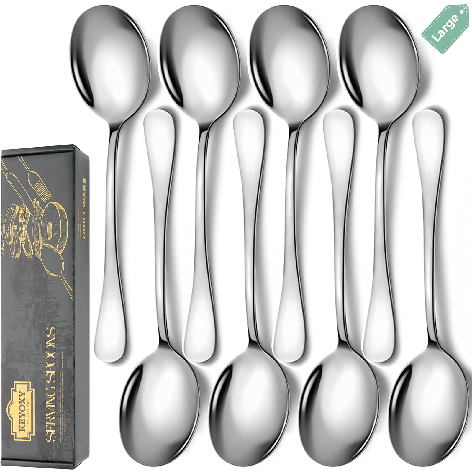 KEYOXY Serving Spoons - 8 Piece Set -1