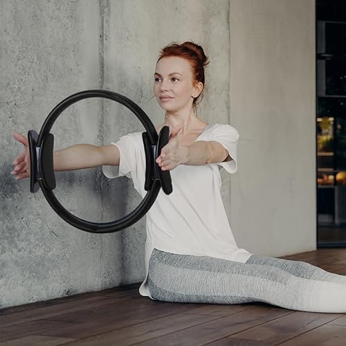 Miniatura 5 de Syhood - Anillo de pilates de 11.81 pulgadas, anillo de yoga, anillo mágico de pilates, ligero, flexible, equipo de entrenamiento para fitness,