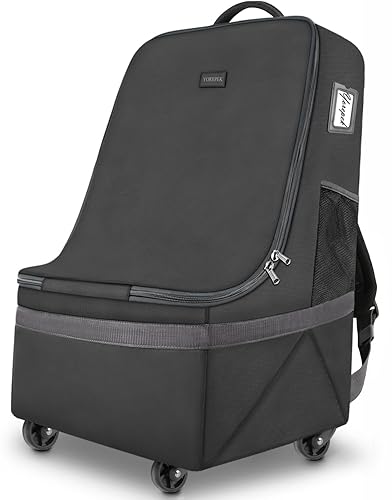 YOREPEK Bolsa de viaje para asiento de automóvil con ruedas, mochila acolchada para asiento de automóvil, bolsa de viaje grande para asiento de