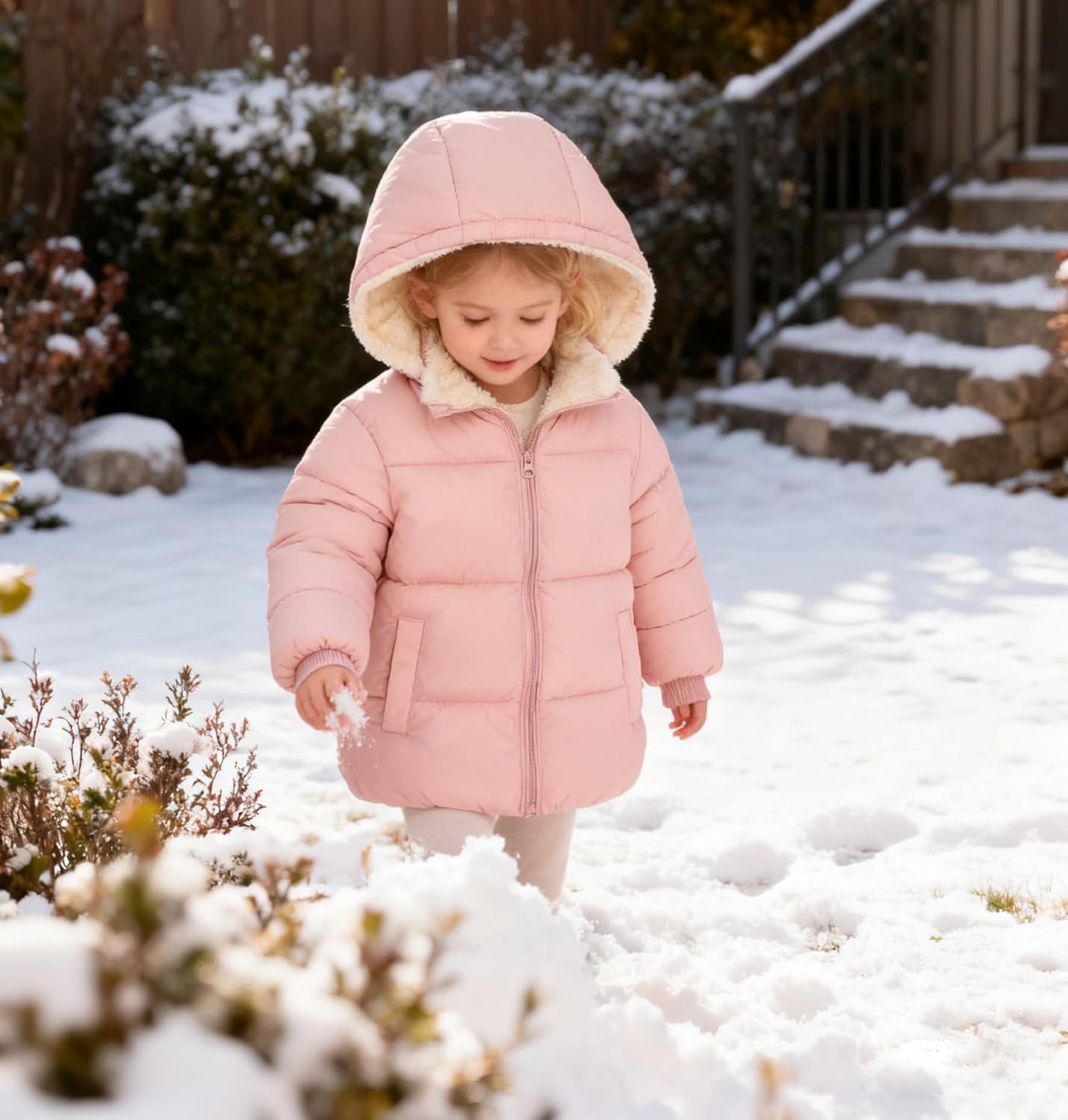 Toddler Winter Coats, 1-7T Baby Girls Boys' Winter Fleece Jackets With Hooded Jacket Outwear - Image 8