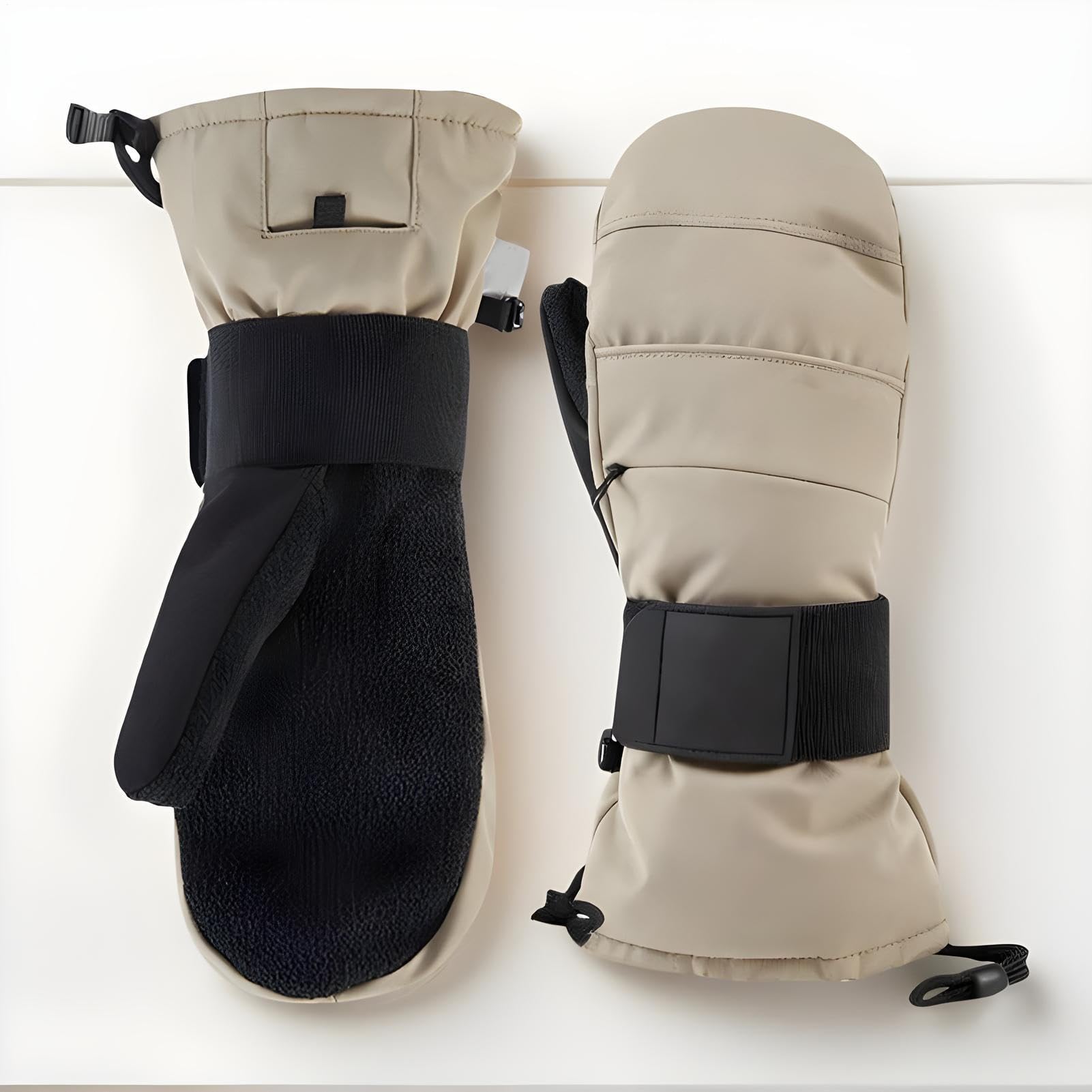 Guantes de motocicleta para clima frío, guantes resistentes al viento para pantalla táctil, con protector de muñeca, guantes de ciclismo con forro polar, para hombre, motocicleta, esquí