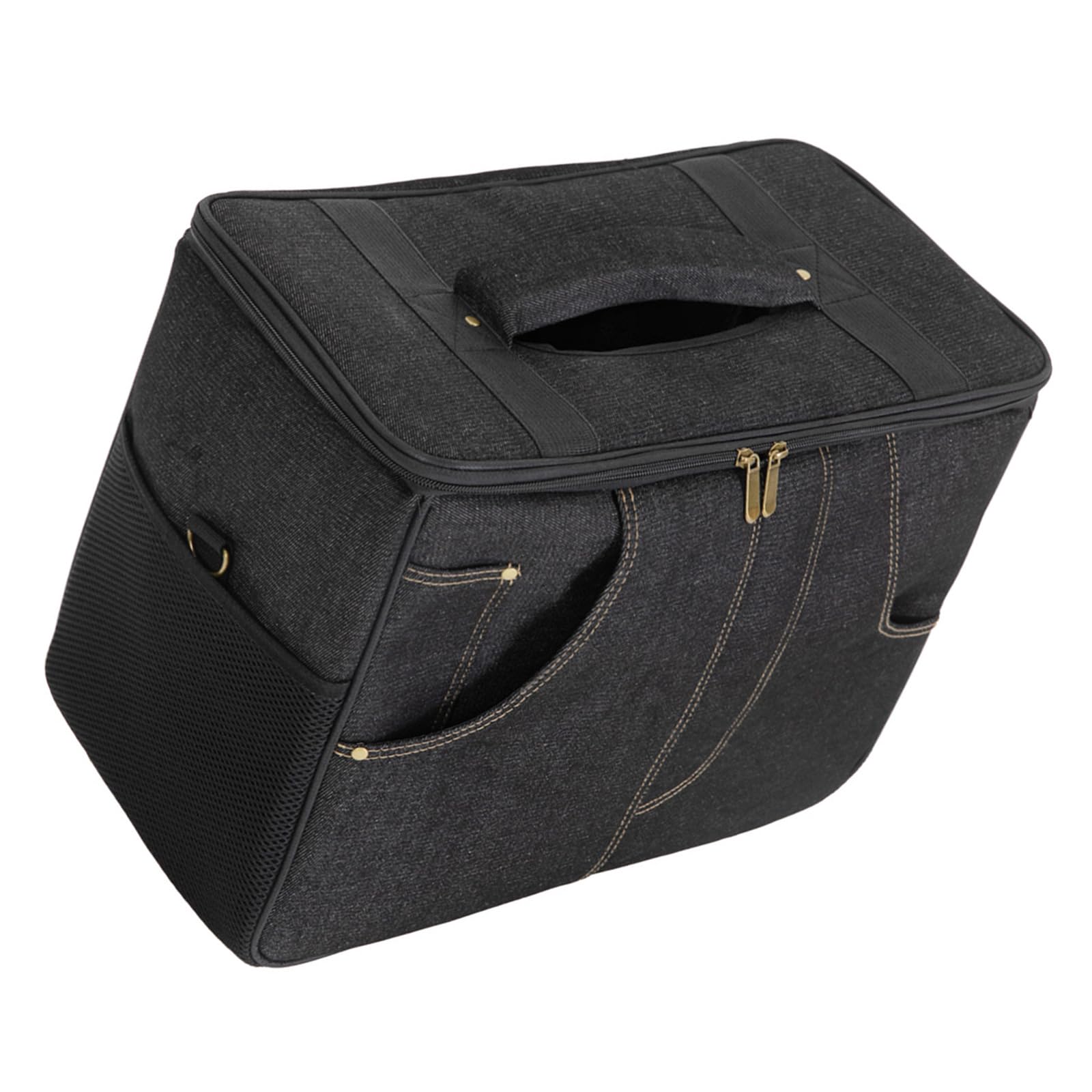 Funda portátil para altavoz de guitarra, forro amortiguador, asas reforzadas, base de goma, transporte seguro, almacenamiento, funda amplificadora de guitarra