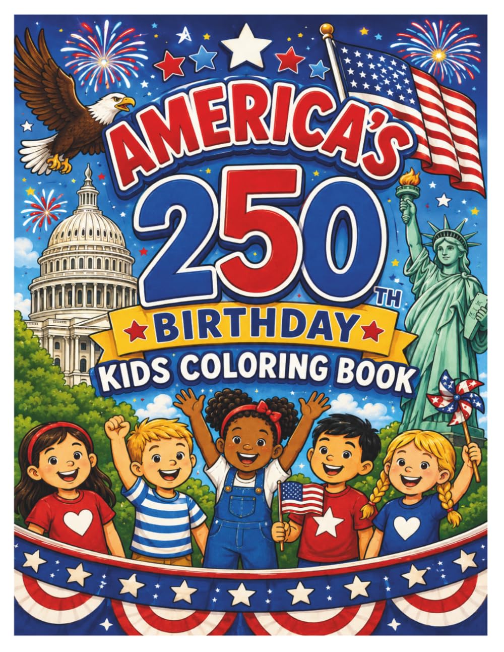 America's 250th Birthday Kids Coloring Book