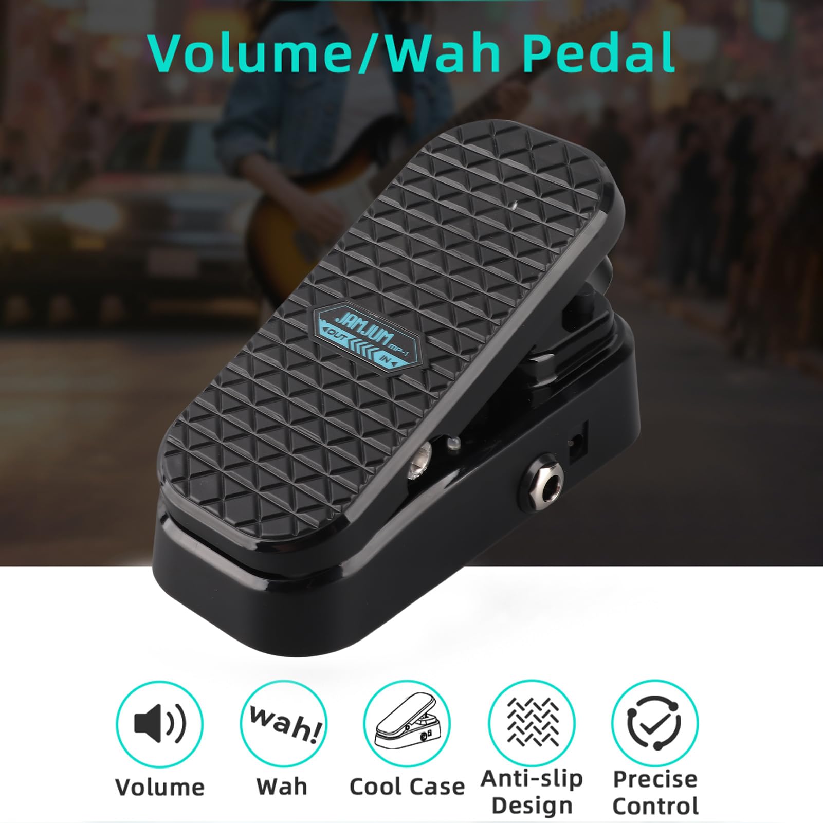 Btuty Pedale Volume Wah per Chitarra, Pedale Effetti a 2 Funzioni con Induttore Schermato RM e Circuito Volume Attivo, per Chitarra Elettrica