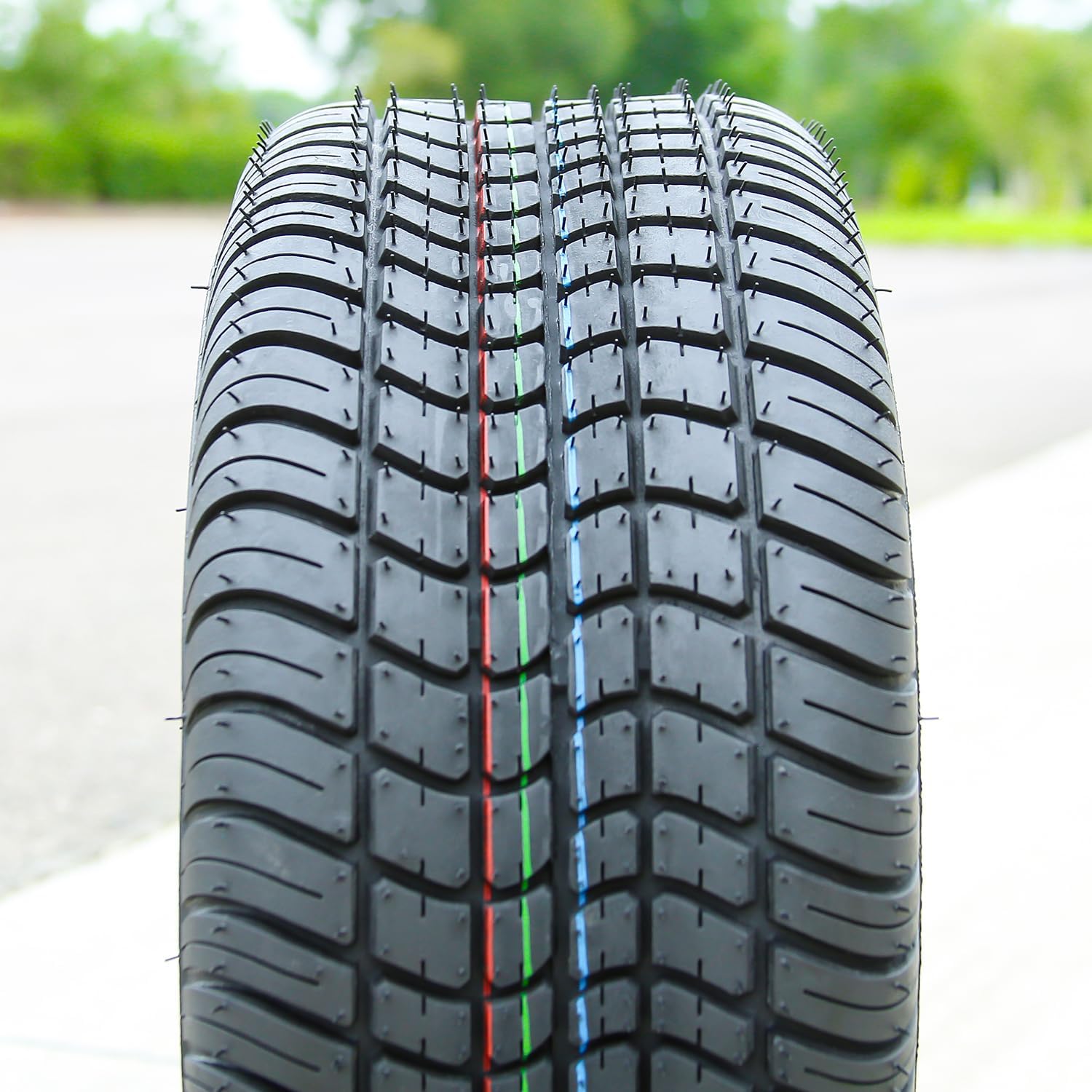 Close-up of Kenda Loadstar K399 tire tread