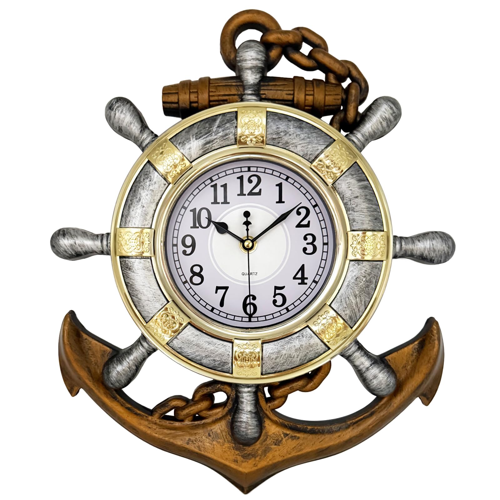 Amazon.com : SENYURI Anchor Outdoor Clock, Nautical Ship Wheel