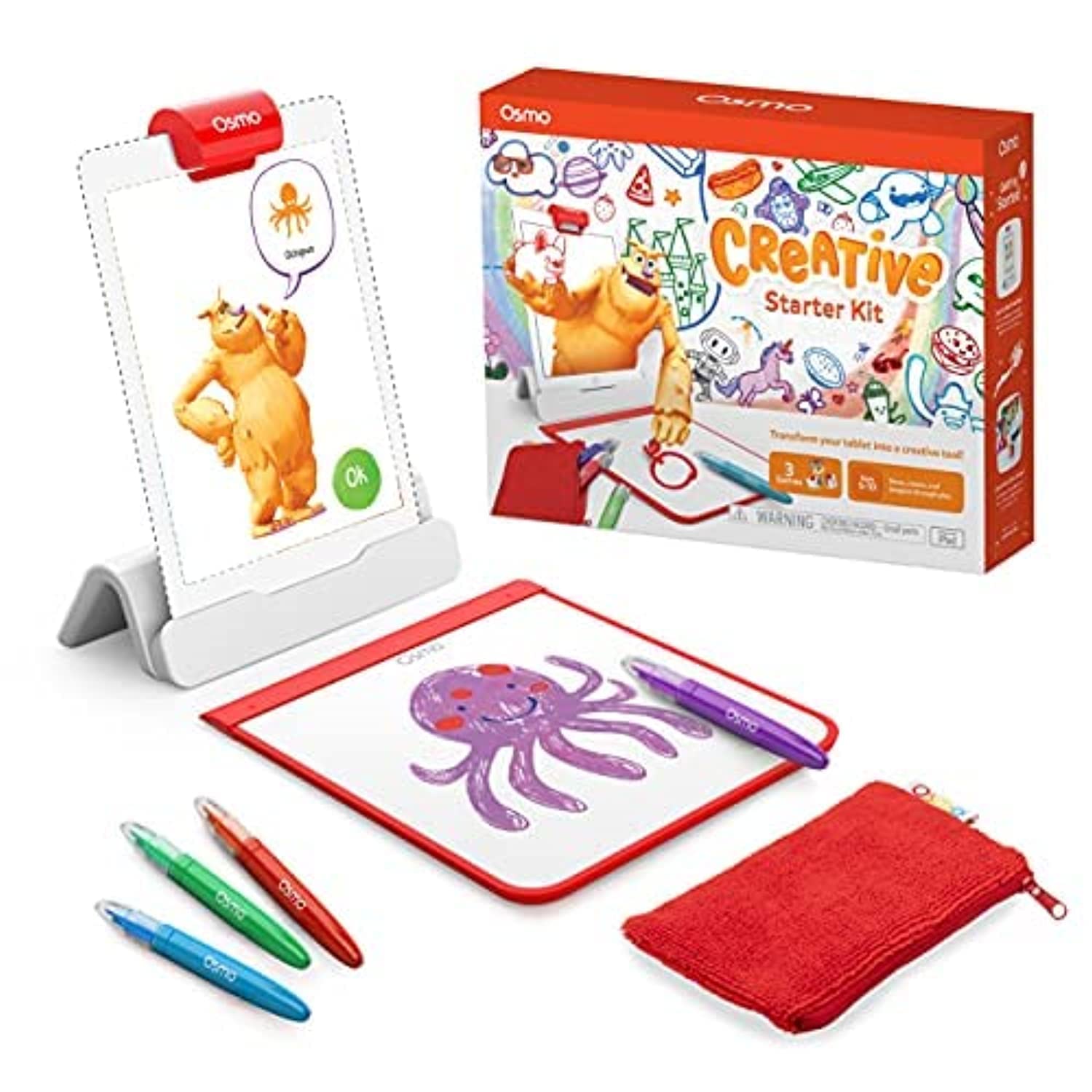 Osmo Creative Kit for iPad - 5 Hands-On Learning Games - Ages 5-10 - Creative Drawing & Problem Solving/Early Physics - STEM - (Osmo iPad Base Included)