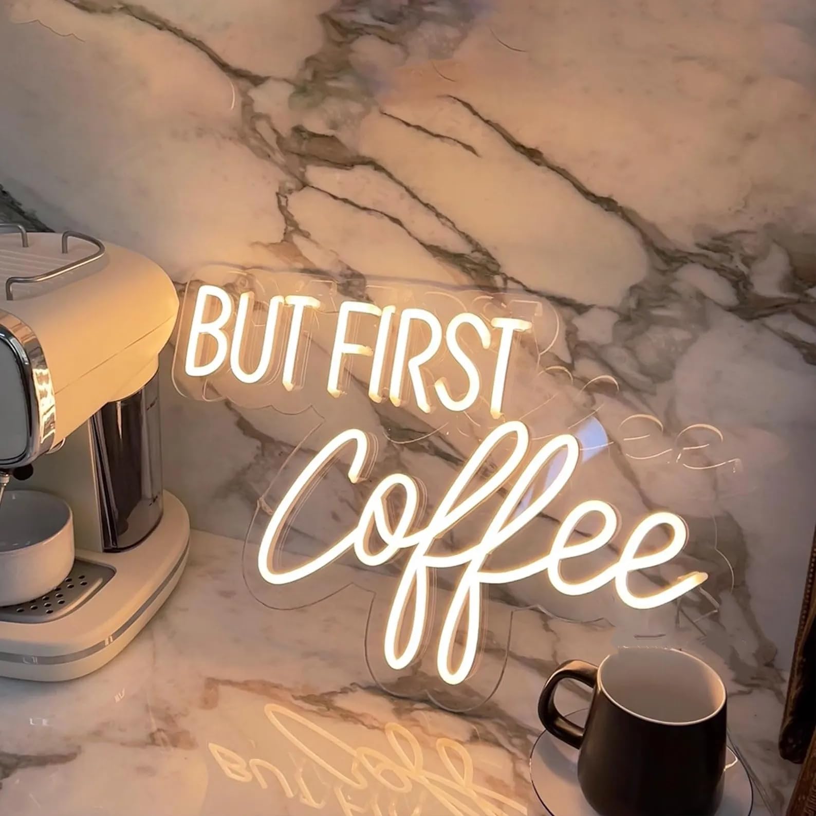 MA PRIMO Caffè Insegna Led Coffee Sign Dimmerabile per Business Bar - Neon Decorazione Della Parete Alimentato USB Luminoso