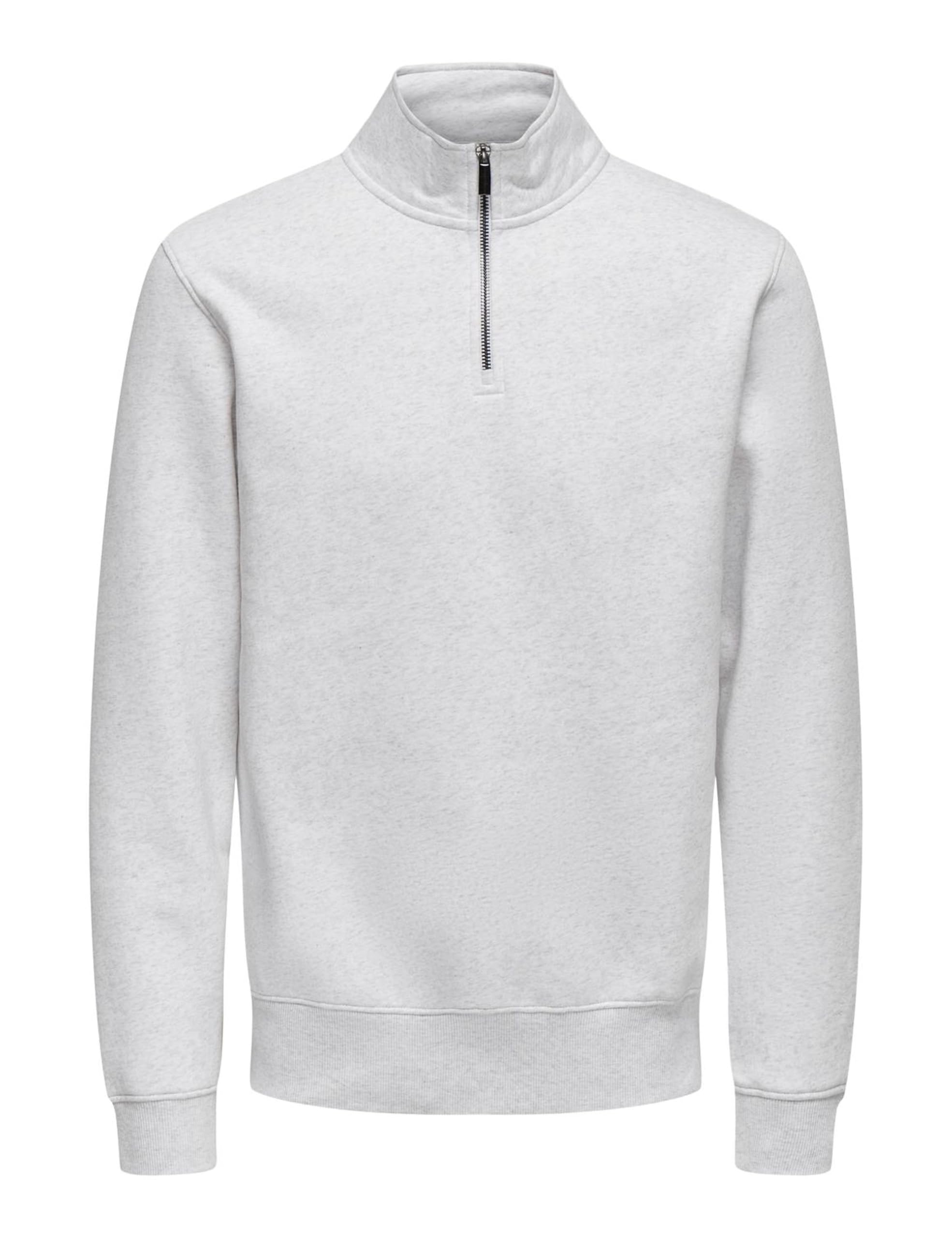 ONLY & SONS Men's Onsceres Half Zip Sweat, Super Light Grey Melange, XXL