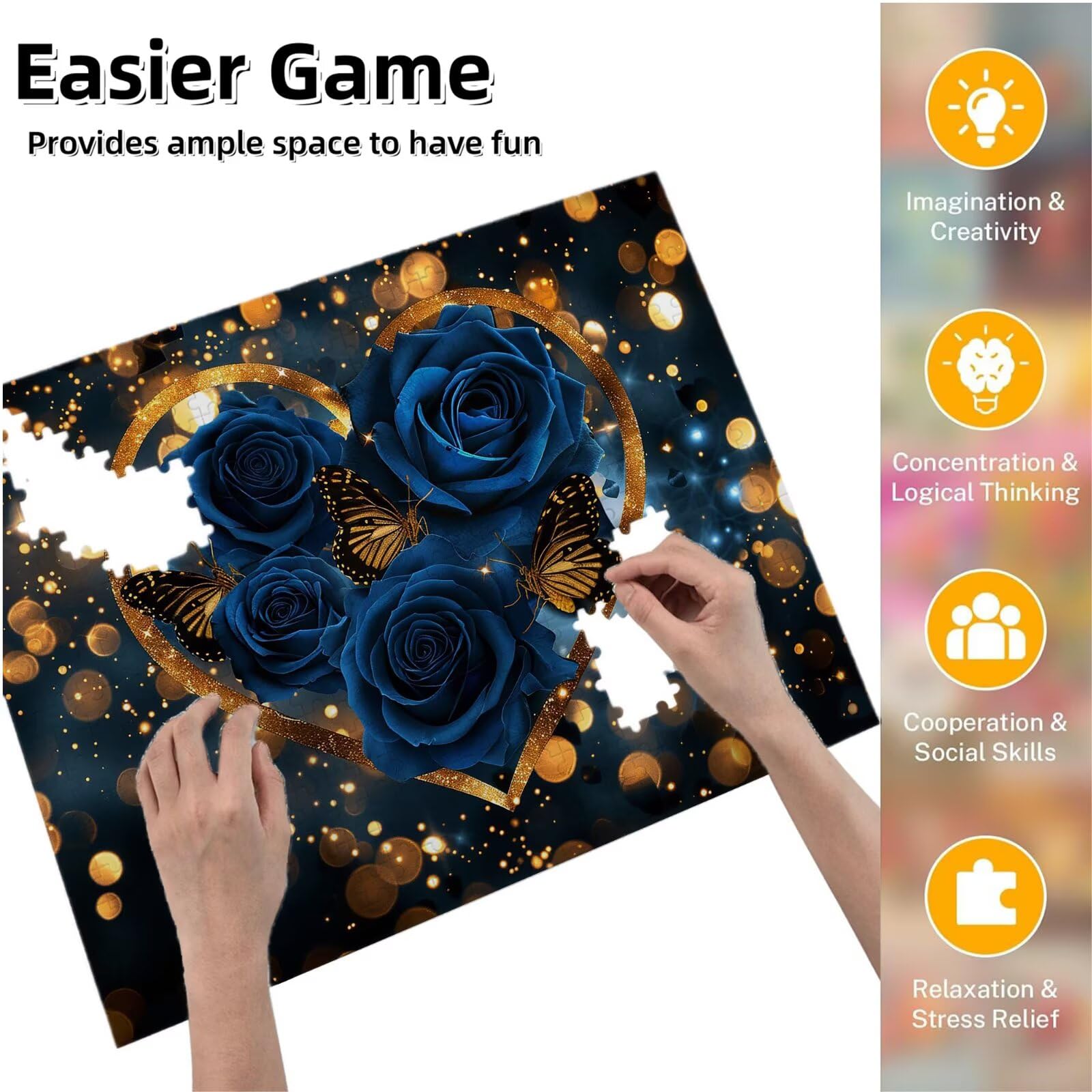 Jigsaw Puzzle, 6000 Pezzi Puzzle Classici, Blu Puzzle Rilassamento Intelligence, Mpossibile Difficile Puzzles impegnativo per adulti Puzzles per Gioco Familiare, Regalo per Amore Amico Rosa K0F-241