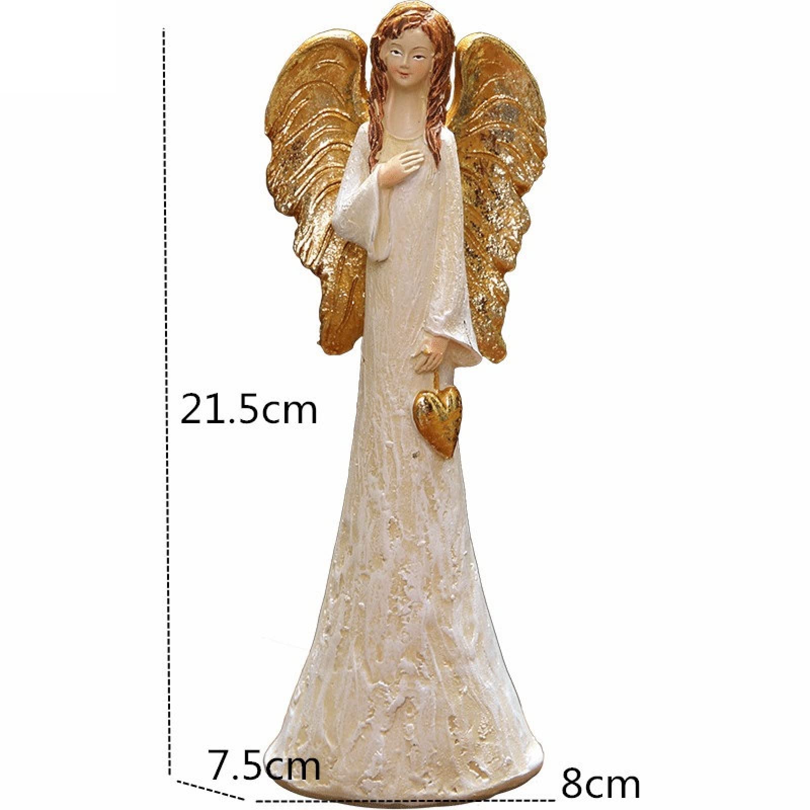 Amazon.co.jp: 装飾像 天使の少女の彫刻金の羽の翼の置物の装飾工芸品
