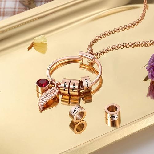 Miniatura 3 de Mother Necklace - Personalized Mother Jewelry with Birthstone - Engraved Mom Pendant with Kids Name - Grandmother Necklace - Birthstone Necklace