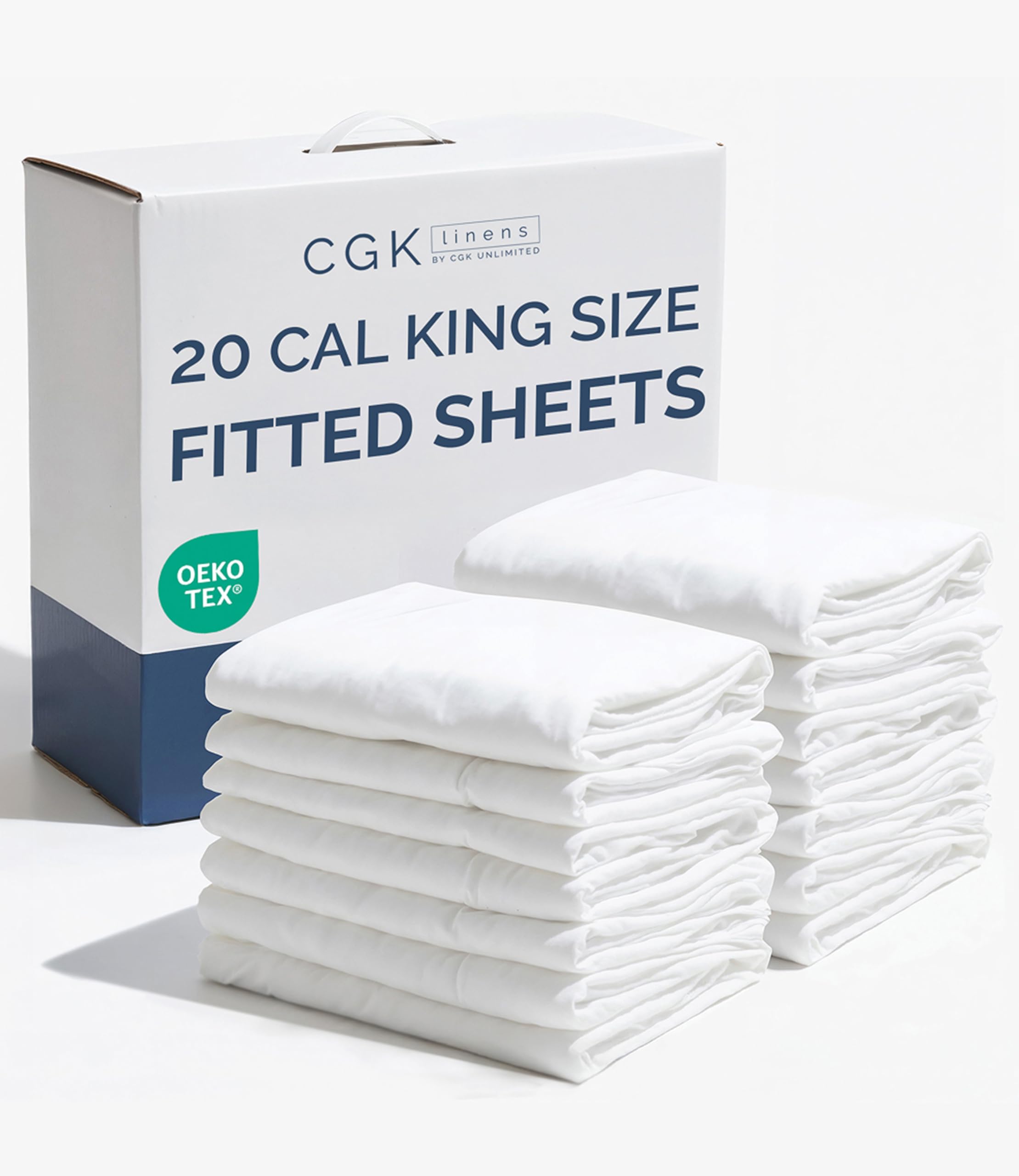 Cal King Fitted Sheet - Single Fitted Sheet Only - Deep Pockets - White